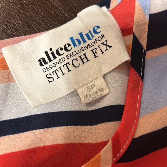 Colorful striped short sleeved blouse, size S - Picture 2 of 6